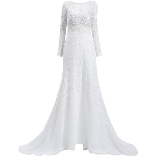 Tadashi Shoji abito da sera holden con ricamo - bianco