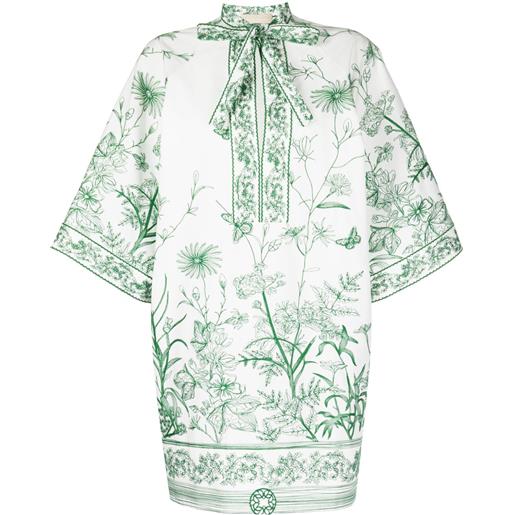 Elie Saab embroidered half-sleeves dress - bianco