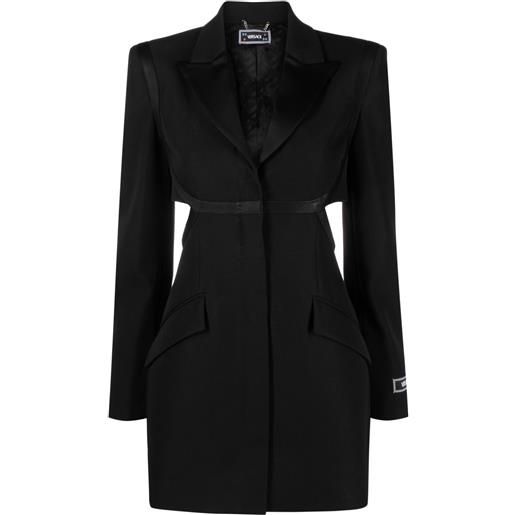 Versace blazer monopetto con dettaglio cut-out - nero