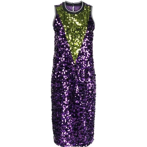 Plan C abito midi con design color-block - viola