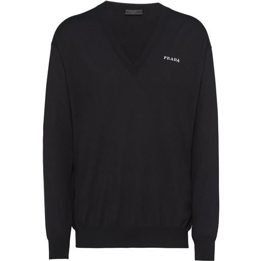 Prada maglione con scollo a v - nero
