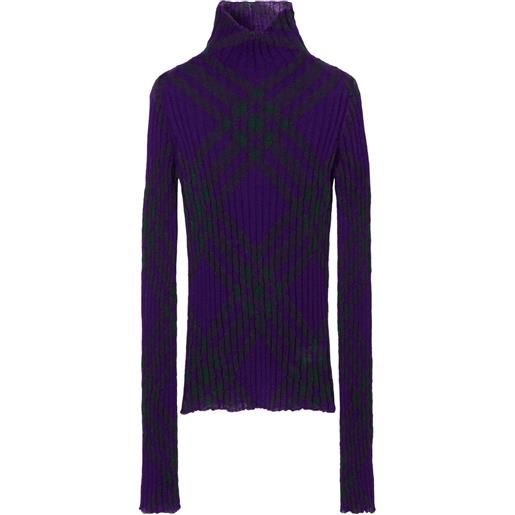 Burberry maglione a coste - viola