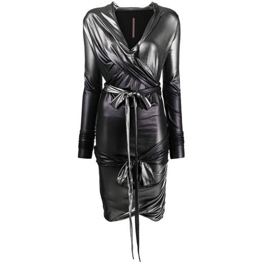 Rick Owens Lilies abito corto asimmetrico luxor emma - effetto metallizzato