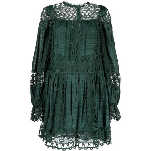 Ulla Johnson abito corto lata con pizzo - verde