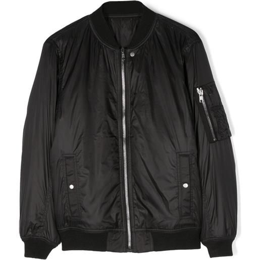 Rick Owens Kids bomber con colletto stile baseball - nero