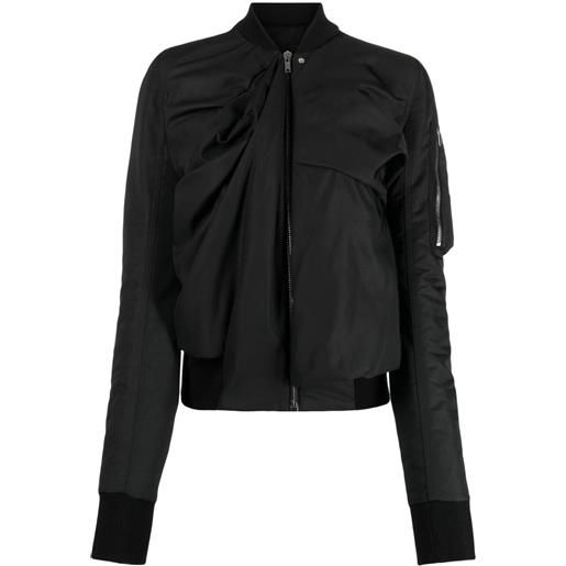 Rick Owens bomber ripple drappeggiato - nero