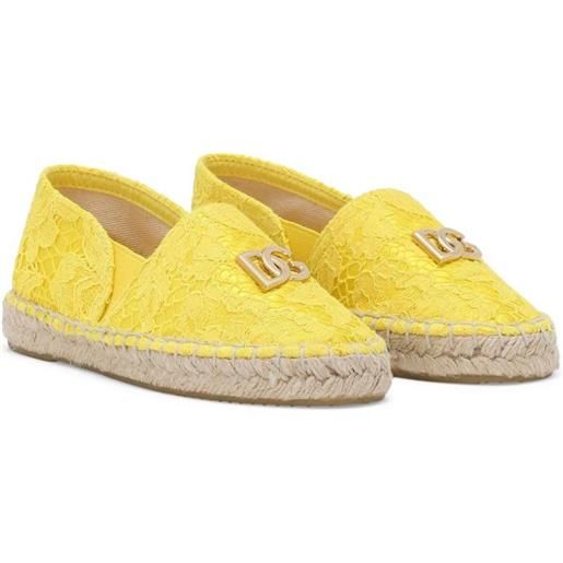Dolce & Gabbana Kids espadrillas con placca logo - giallo