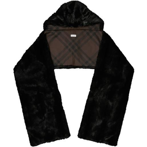 Burberry sciarpa in finta pelliccia - nero