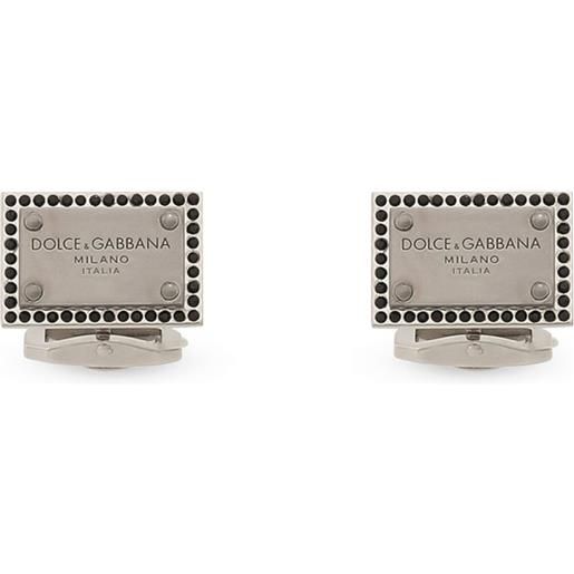Dolce & Gabbana gemelli con logo inciso - argento