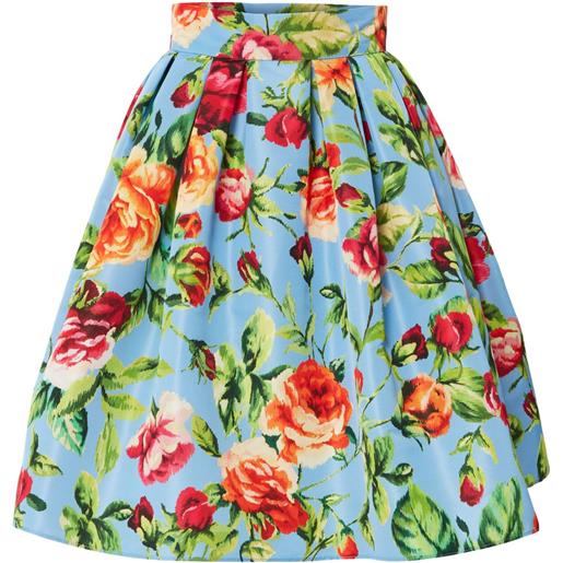 Carolina Herrera gonna a fiori con fibbia - blu