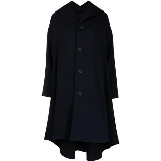 Yohji Yamamoto cappotto lungo con dettaglio cut-out - blu