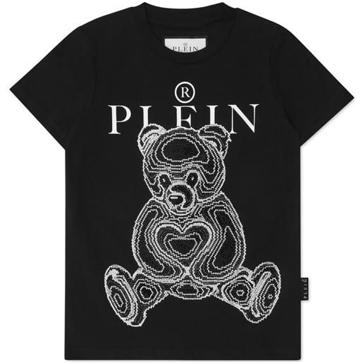 Philipp Plein Junior t-shirt con stampa teddy bear - nero