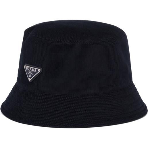 Prada cappello bucket con logo - blu