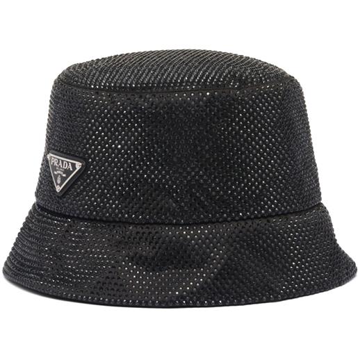 Prada cappello bucket con decorazione - nero