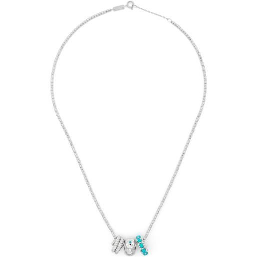 Adina Reyter collana space cowboy big bead in argento sterling con diamanti