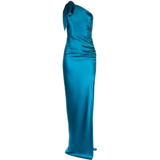 Michelle Mason abito da sera lungo asimmetrico - blu