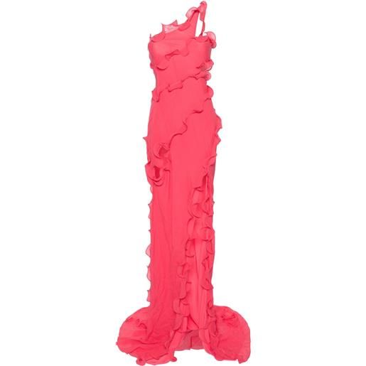Cult Gaia abito micola lungo con ruches - rosa
