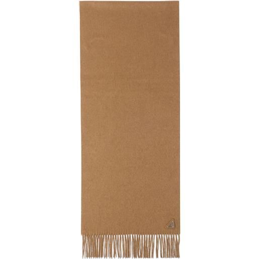 Prada sciarpa con logo a triangolo - marrone