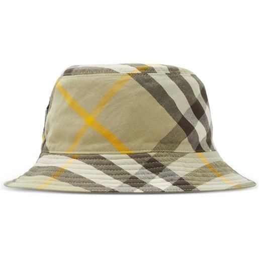 Burberry cappello bucket reversibile a quadri - toni neutri
