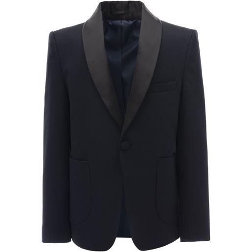 Moustache blazer monopetto con revers a lancia - blu