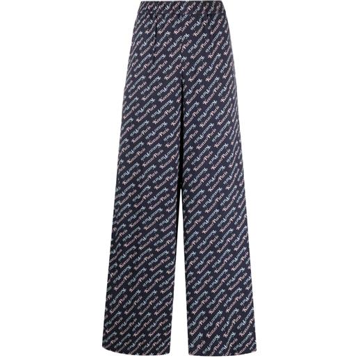 Kenzo pantaloni con stampa x verdy - blu