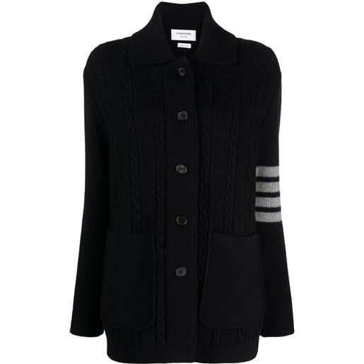 Thom Browne cardigan con scollo ampio - blu