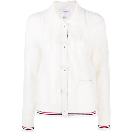 Thom Browne cardigan con dettaglio a righe - bianco