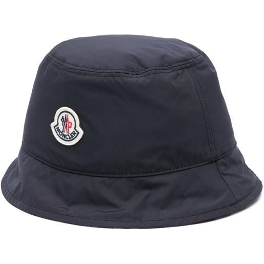 Moncler cappello bucket con applicazione - blu