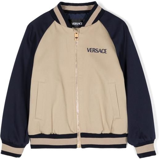 Versace Kids bomber con ricamo - toni neutri