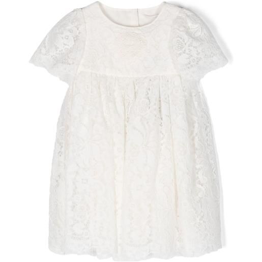 Dolce & Gabbana Kids abito in pizzo a fiori - bianco