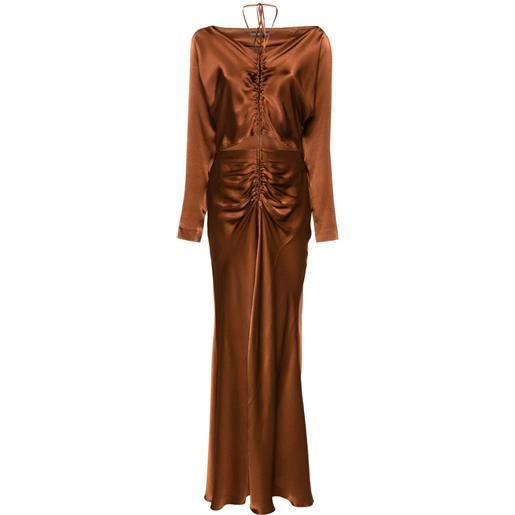 Alberta Ferretti abito midi con cut-out - marrone