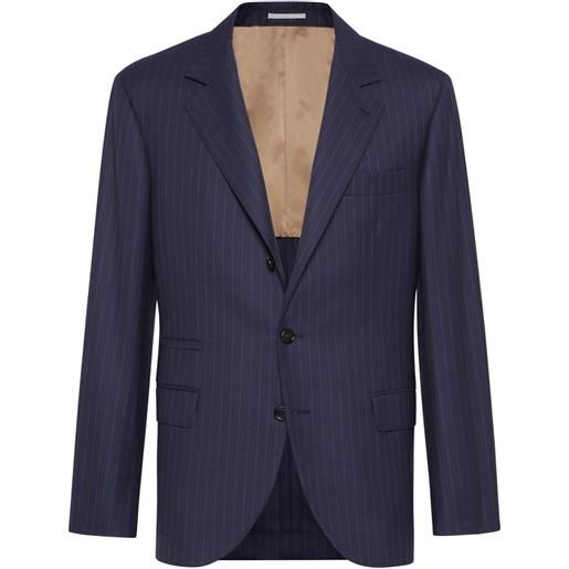Brunello Cucinelli blazer gessato - blu
