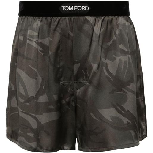 TOM FORD cravatta con motivo camouflage - verde