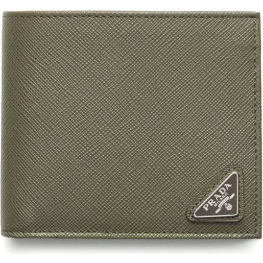 Prada portafoglio bi-fold in pelle - verde