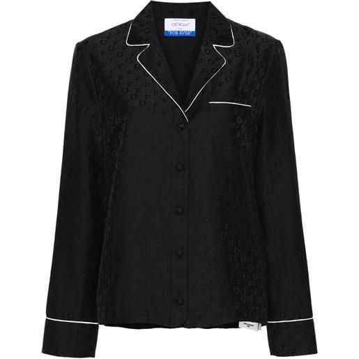 Off-White pigiama con monogramma jacquard - nero