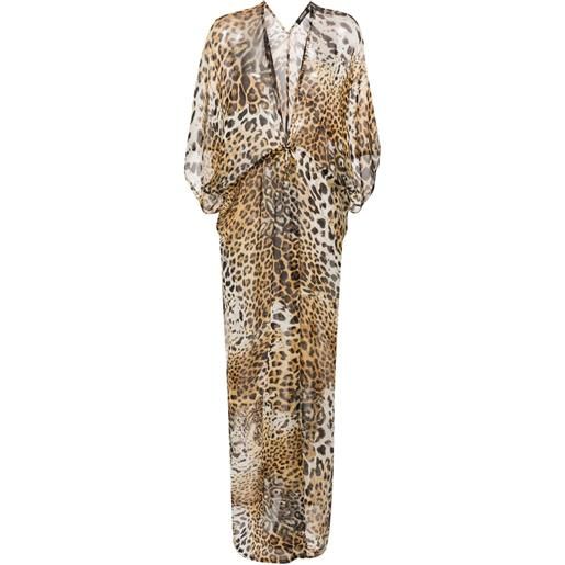 Roberto Cavalli copricostume leopardato - toni neutri