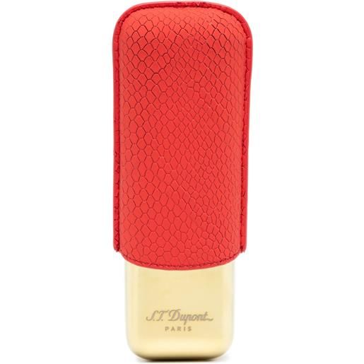 S.T. Dupont portasigari con effetto pelle di serpente - rosso