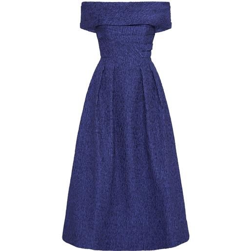 Rebecca Vallance abito helene midi con spalle scoperte - blu