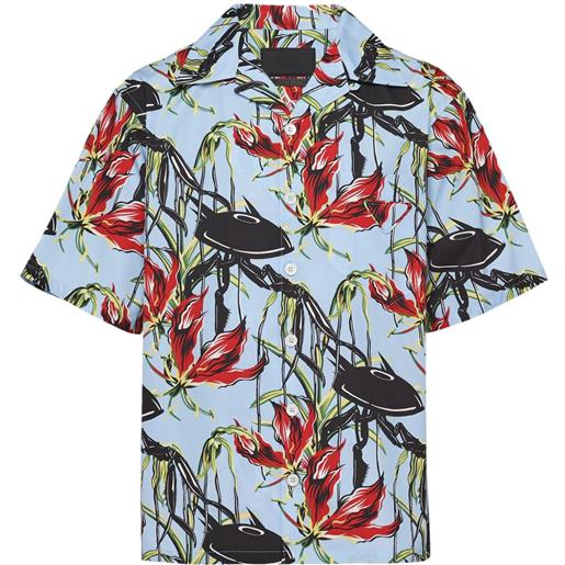 Prada camicia con stampa - blu