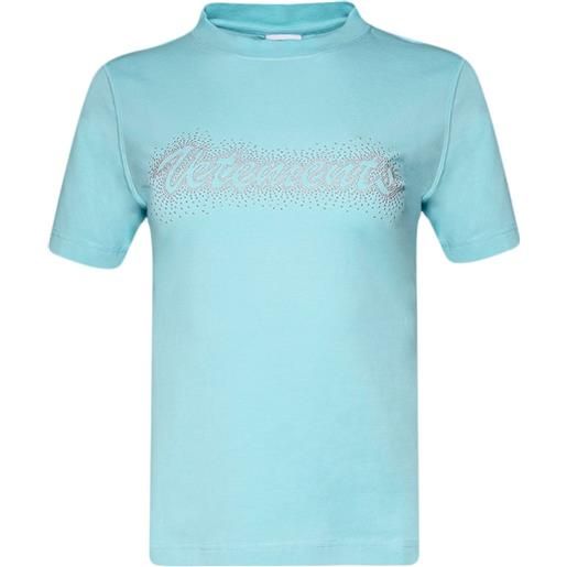 VETEMENTS t-shirt girocollo con strass - blu