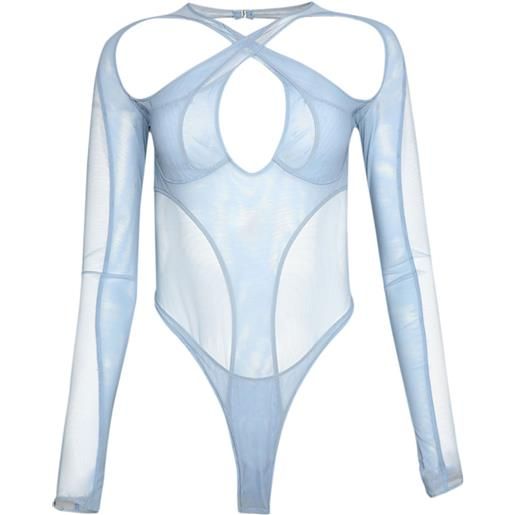 Mugler body con dettaglio cut-out - blu