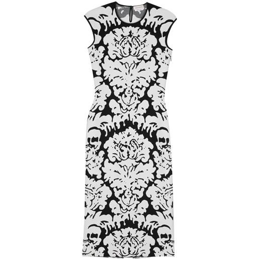 Alexander McQueen abito midi damascato - nero