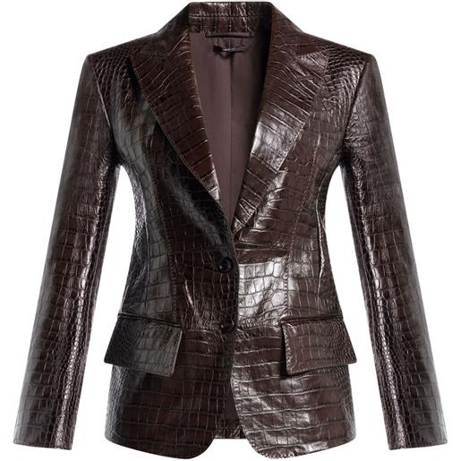 TOM FORD blazer effetto pelle di serpente - marrone