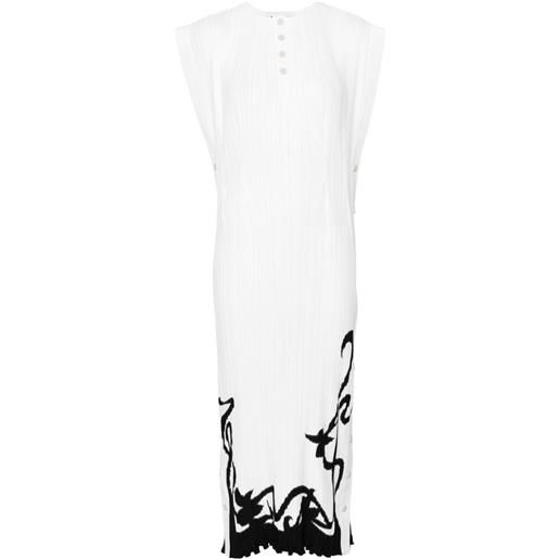 Lanvin abito midi plissettato - bianco