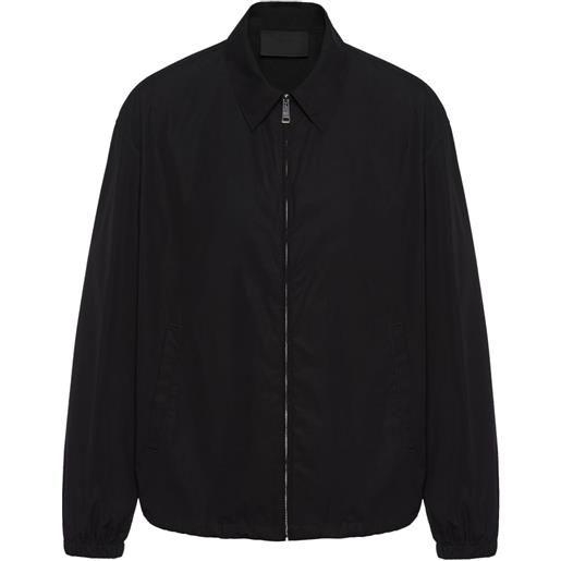 Prada giacca-camicia con zip - nero