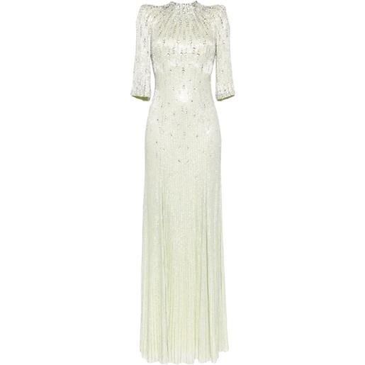 Jenny Packham abito da sera aurora con paillettes - verde