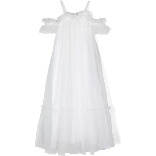 Ermanno Scervino Junior abito con applicazione a fiori - bianco