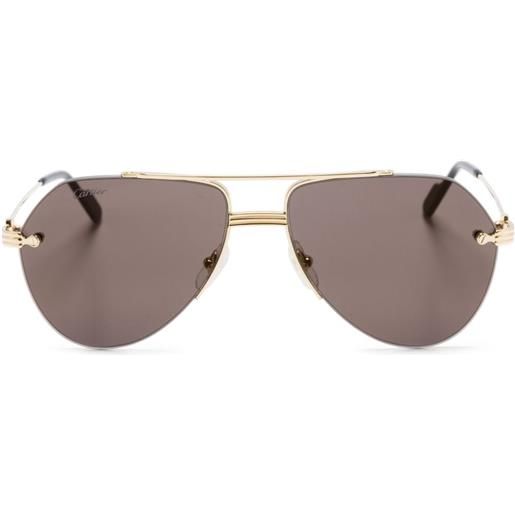 Cartier Eyewear occhiali da sole con montatura stile pilota - oro