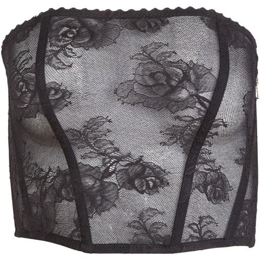 Fleur Du Mal corsetto bouquet - nero