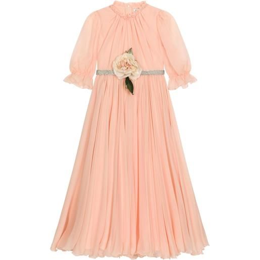 Dolce & Gabbana Kids abito a fiori 3d - rosa